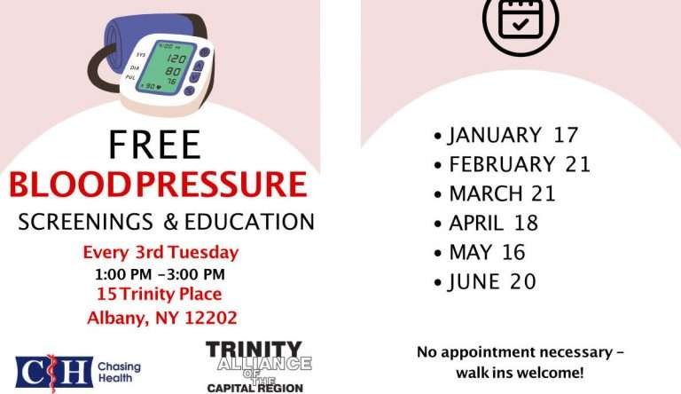 Flyer for free blood pressure screenings